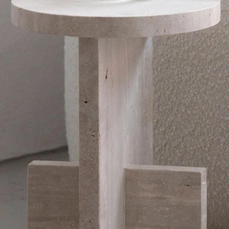 Table d'appoint travertin élégant-Atelier Travertin