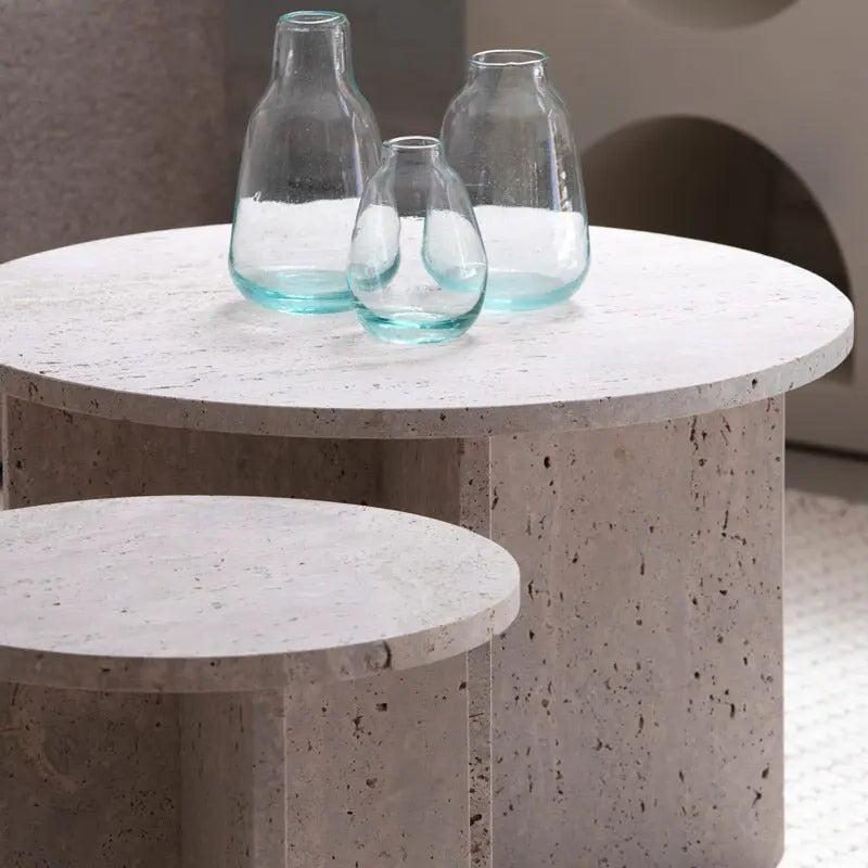 Tables Basses Artisanales en Travertin-Atelier Travertin