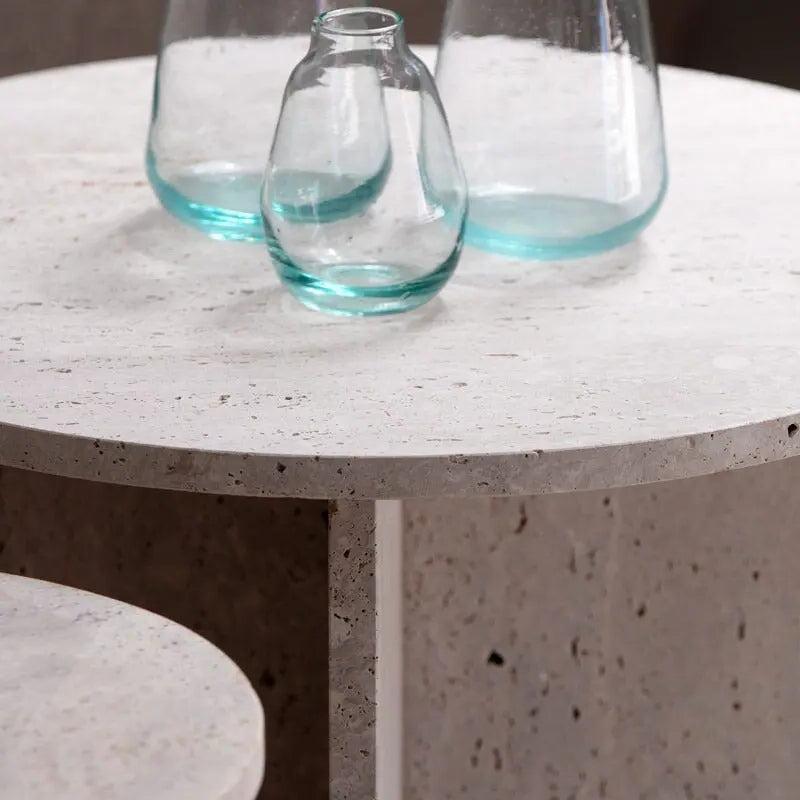 Tables Basses Artisanales en Travertin-Atelier Travertin