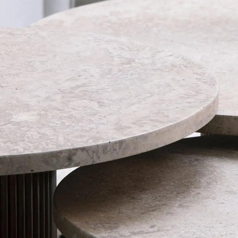 Tables Basses Trio en Travertin Chic-Atelier Travertin