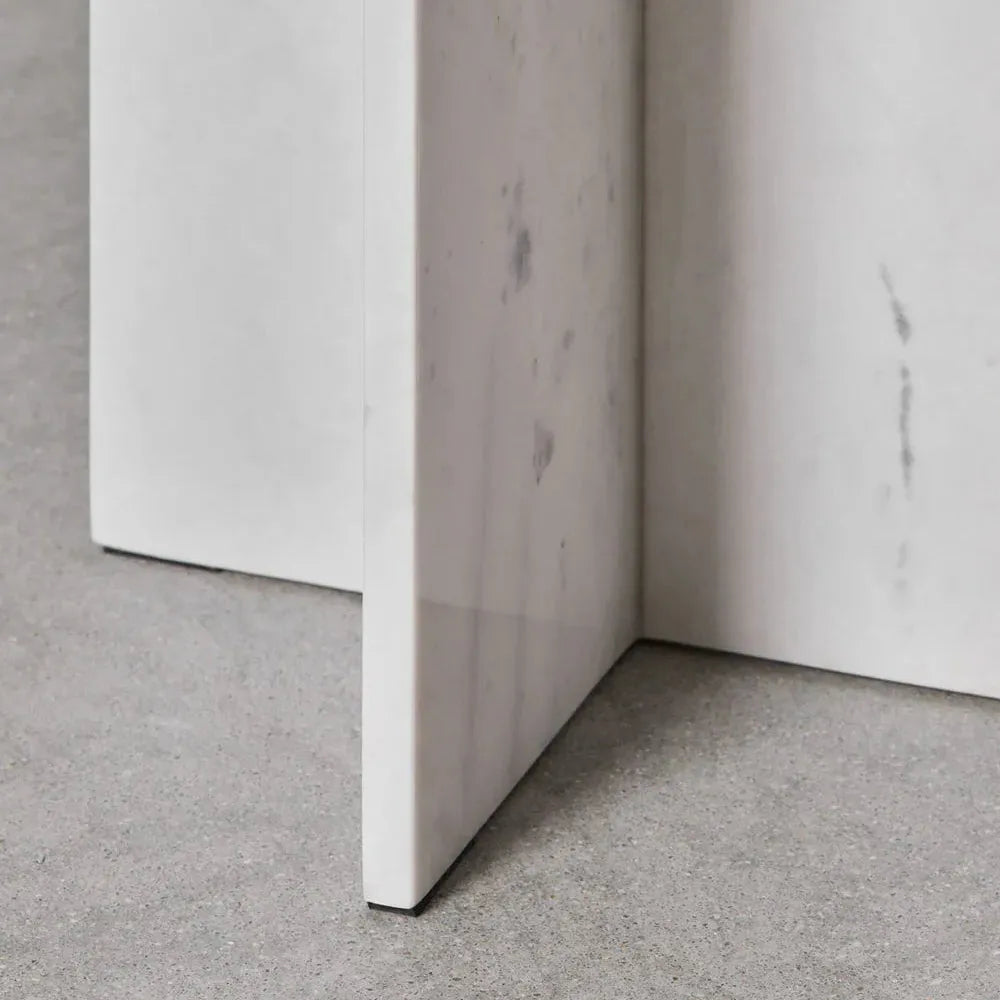 Tables Rondes en Marbre Blanc - Lot de 2-Atelier Travertin