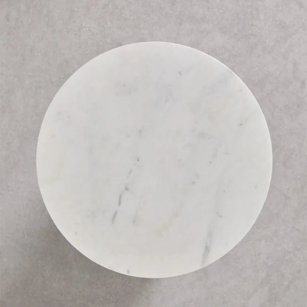 Tables Rondes en Marbre Blanc - Lot de 2-Atelier Travertin