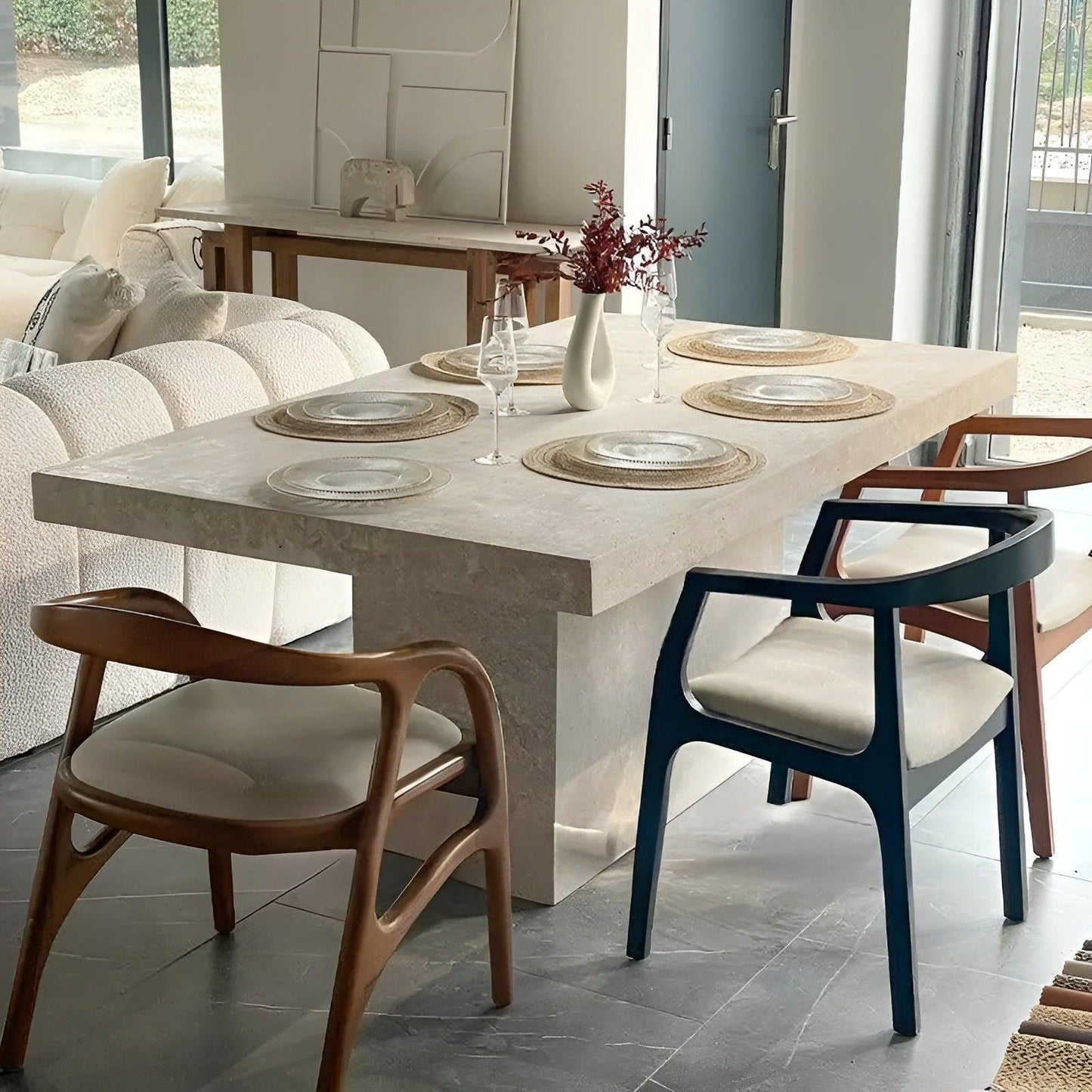 Tables à manger Travertin: Élégance Personnalisée-Atelier Travertin