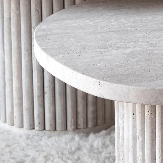 Trio Tables Basses Luxe en Travertin-Atelier Travertin