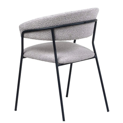 Chaise Bouclette Gris Élégante et Confortable-Atelier Travertin