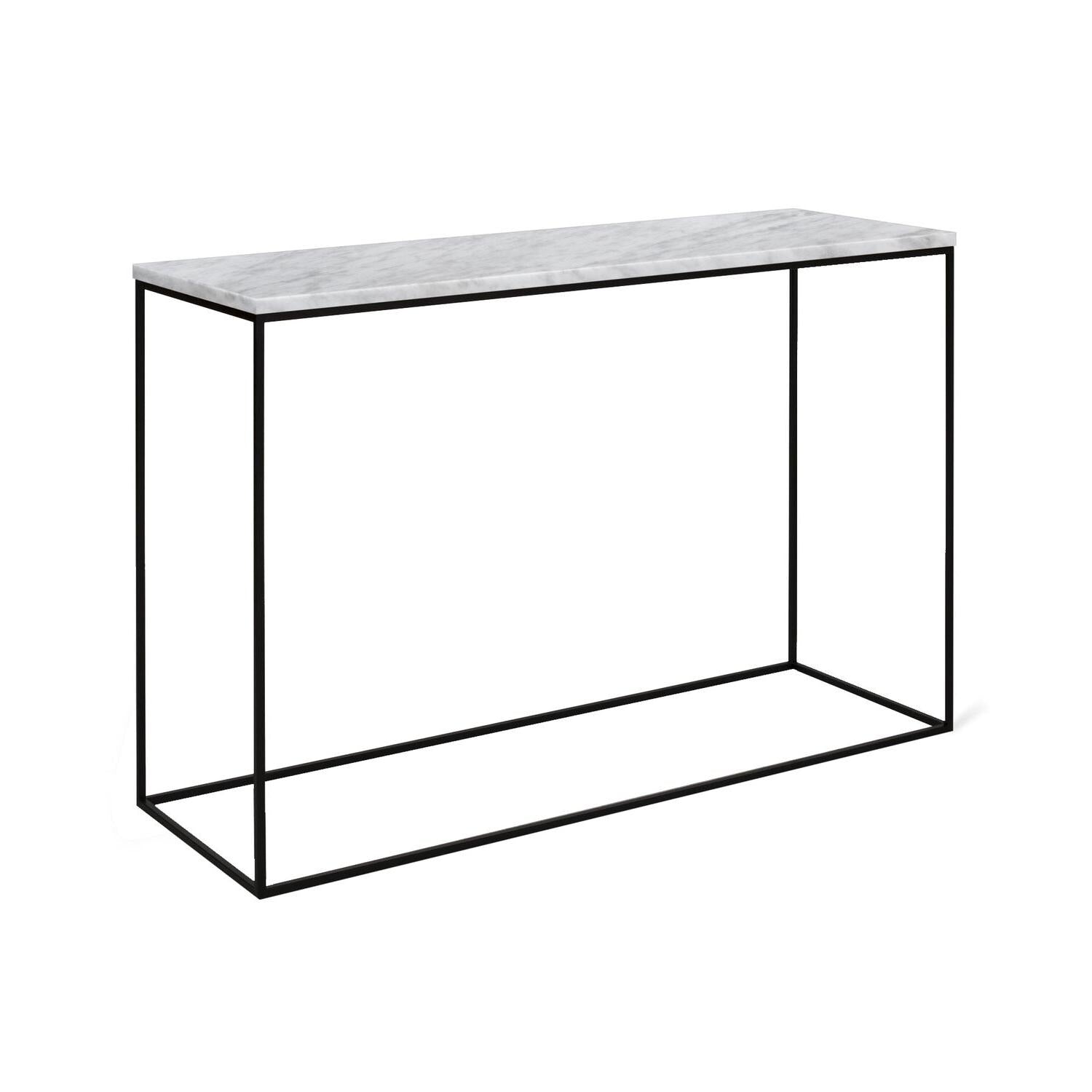 Console Élégante Marbre & Métal Noir-Atelier Travertin