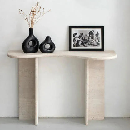 Console Élégante en Travertin Naturel-Atelier Travertin
