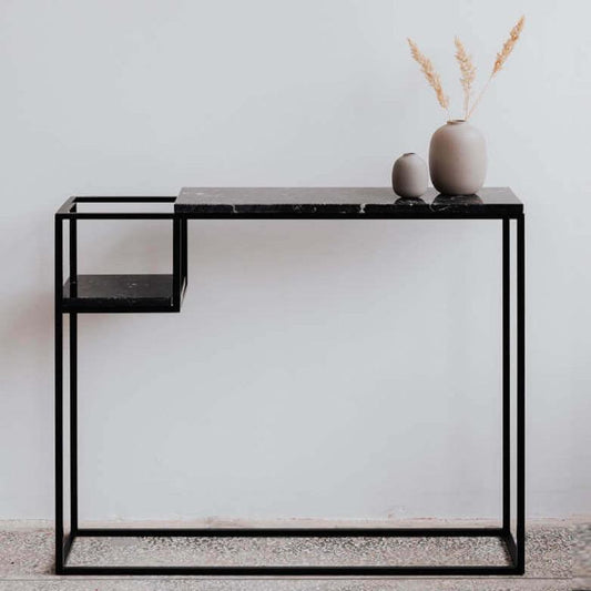 Console Luxe Marbre & Métal Chic-Atelier Travertin