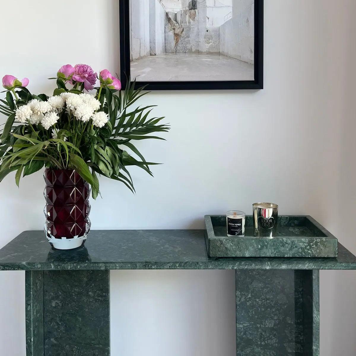 Console Luxe en Marbre Vert Guatemala-Atelier Travertin