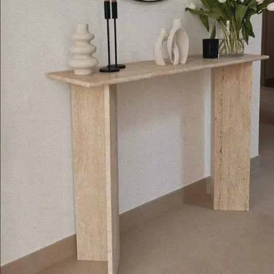 Console Luxe en Travertin Massif-Atelier Travertin