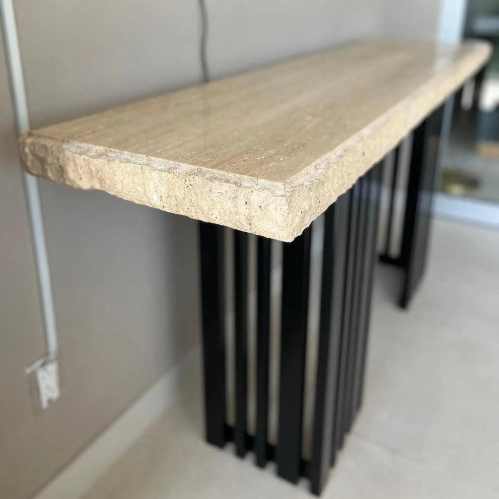 Console Luxe en Travertin pour Intérieur Chic-Atelier Travertin