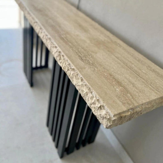 Console Luxe en Travertin pour Intérieur Chic-Atelier Travertin