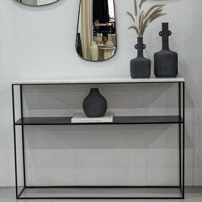 Console Marbre Blanc Élégante et Moderne-Atelier Travertin