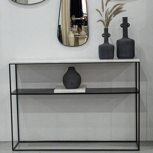 Console Marbre Blanc Élégante et Moderne-Atelier Travertin