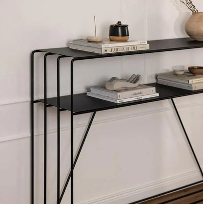 Console Minimaliste en Métal (Noir, Blanc, Beige)-Atelier Travertin