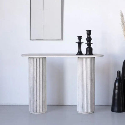 Console Selene en Travertin - Élégance Naturelle-Atelier Travertin