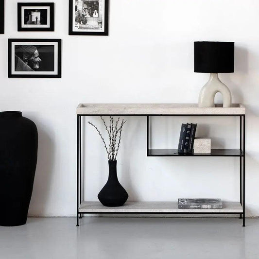 Console Travertin Élégante avec Rangement-Atelier Travertin