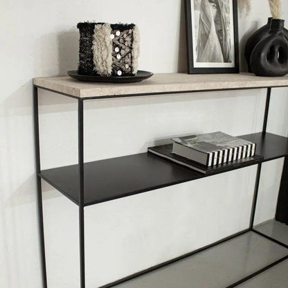 Console en Travertin Élégante et Minimaliste-Atelier Travertin