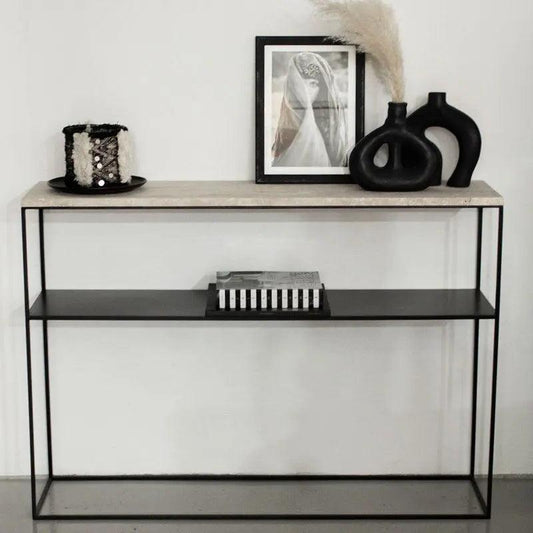 Console en Travertin Élégante et Minimaliste-Atelier Travertin