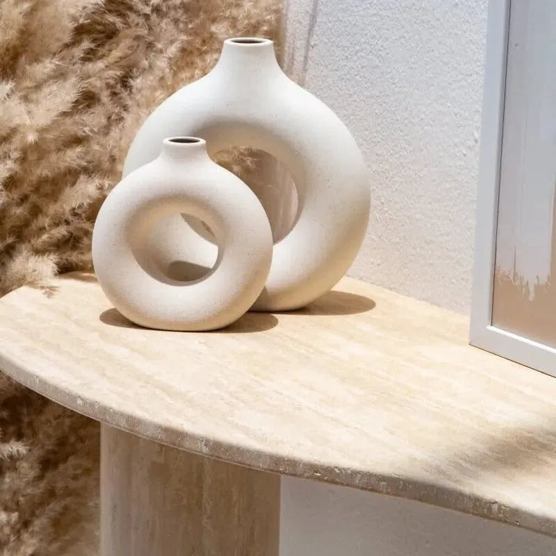 Console en travertin Alta élégance naturelle-Atelier Travertin
