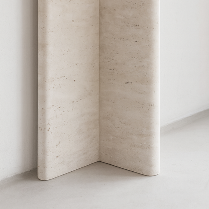 Console en Travertin incurvée Eclypse – Design organique et élégant