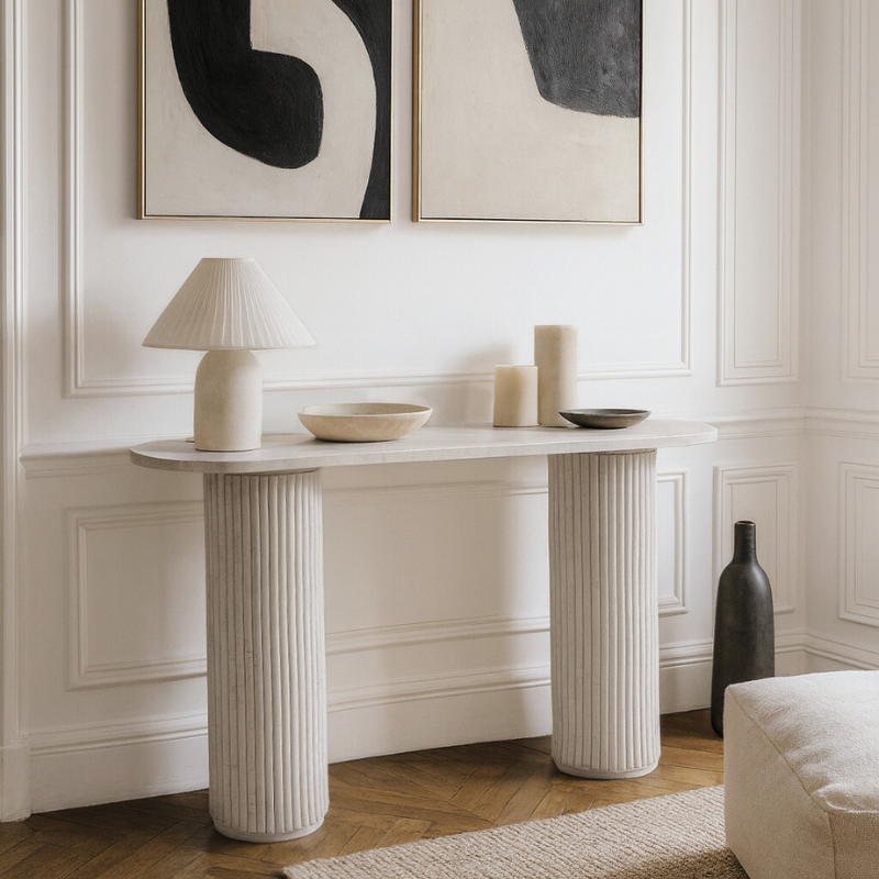 Console Oriane en Travertin – Élégance intemporelle et design chic