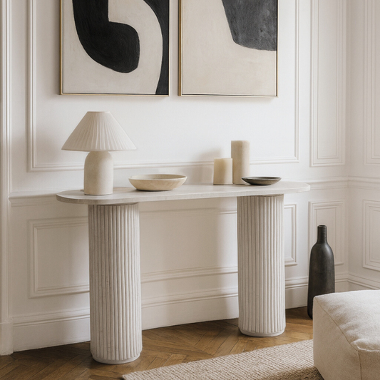 Console Oriane en Travertin – Élégance intemporelle et design chic