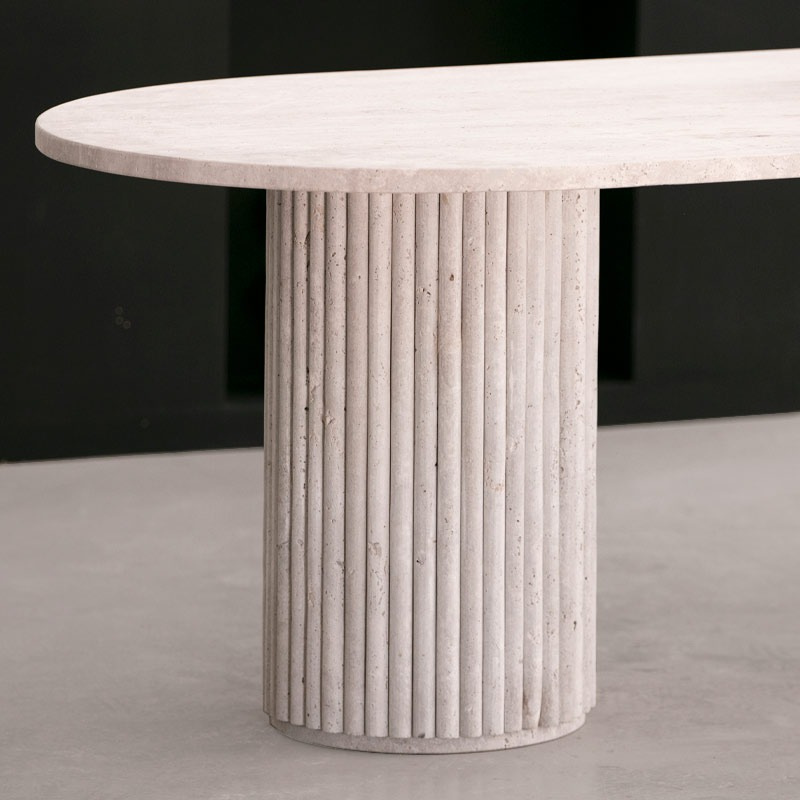 Bureau Caryatis en travertin