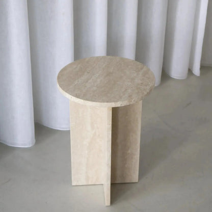 Élégance Travertin : Table d'appoint Eris-Atelier Travertin