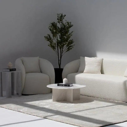 Élégance en Marbre : Table Basse Luxe-Atelier Travertin