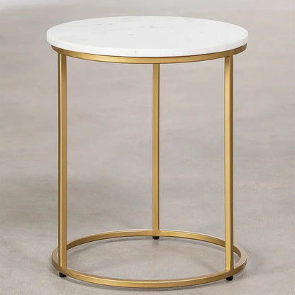 Élégance en Marbre et Or - Table Oris 40 cm-Atelier Travertin