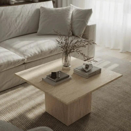 Élégante Table Basse en Travertin-Atelier Travertin