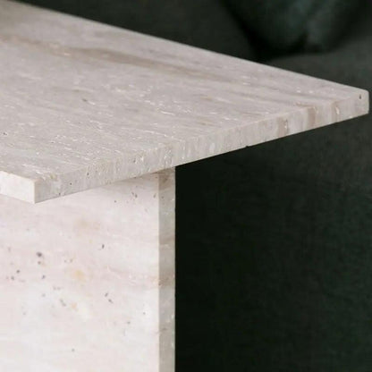 Élégante Table d'Appoint en Travertin-Atelier Travertin
