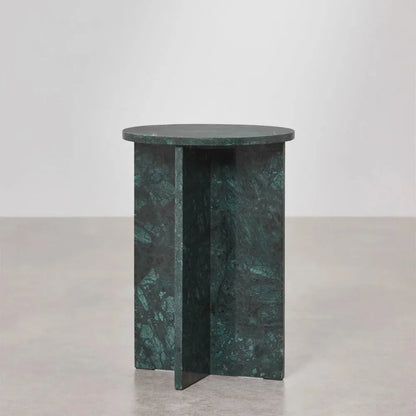 Élégantes Tables de Chevet en Marbre Vert-Atelier Travertin