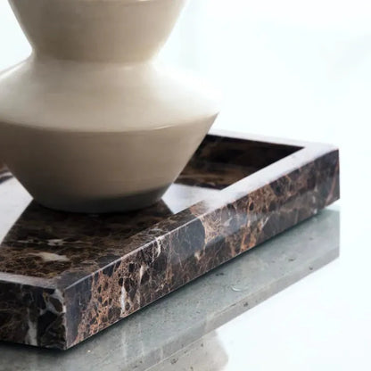 Plateau Luxe en Marbre - Élégance Pure-Atelier Travertin