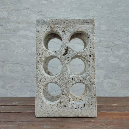 Porte-bouteille design en travertin-Atelier Travertin
