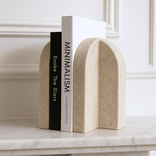 Serre-livres Arcos en travertin – Design minimaliste et élégant