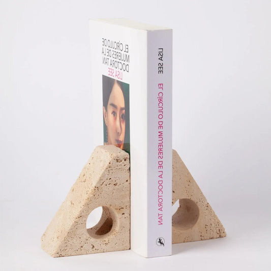 Serre-livres et jardinière en travertin-Atelier Travertin