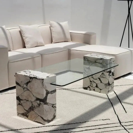 Table Basse Calacatta Violet Élégance Intemporelle-Atelier Travertin