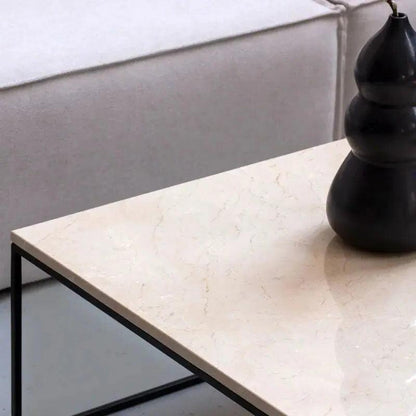 Table Basse Carrée en Marbre - Élégance et Style-Atelier Travertin