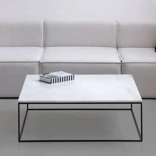 Table Basse Carrée en Marbre - Élégance et Style-Atelier Travertin