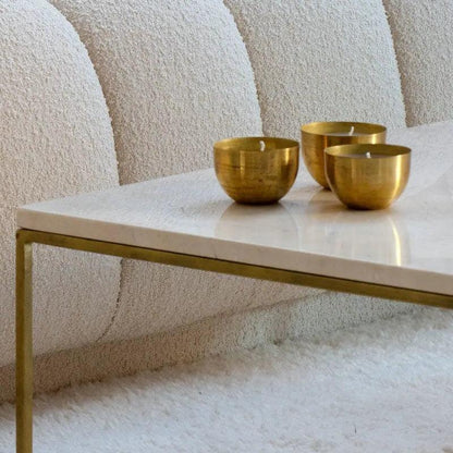 Table Basse Dorée en Marbre Exquis-Atelier Travertin