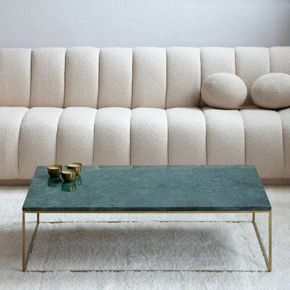 Table Basse Dorée en Marbre Exquis-Atelier Travertin