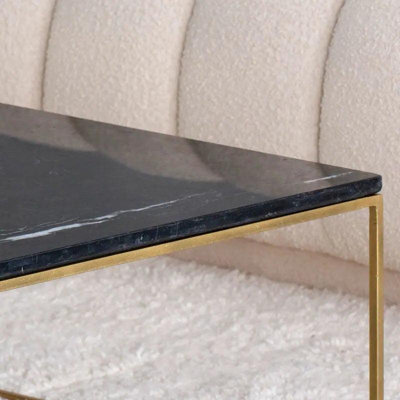 Table Basse Dorée en Marbre Exquis-Atelier Travertin