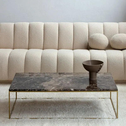 Table Basse Dorée en Marbre Exquis-Atelier Travertin