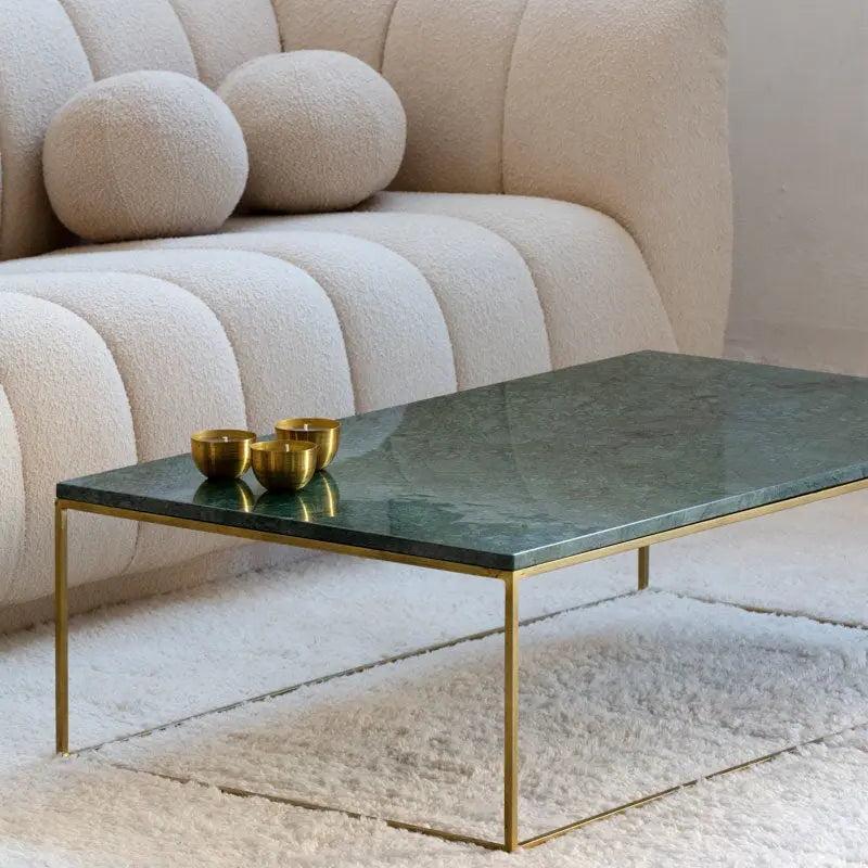 Table Basse Dorée en Marbre Exquis-Atelier Travertin