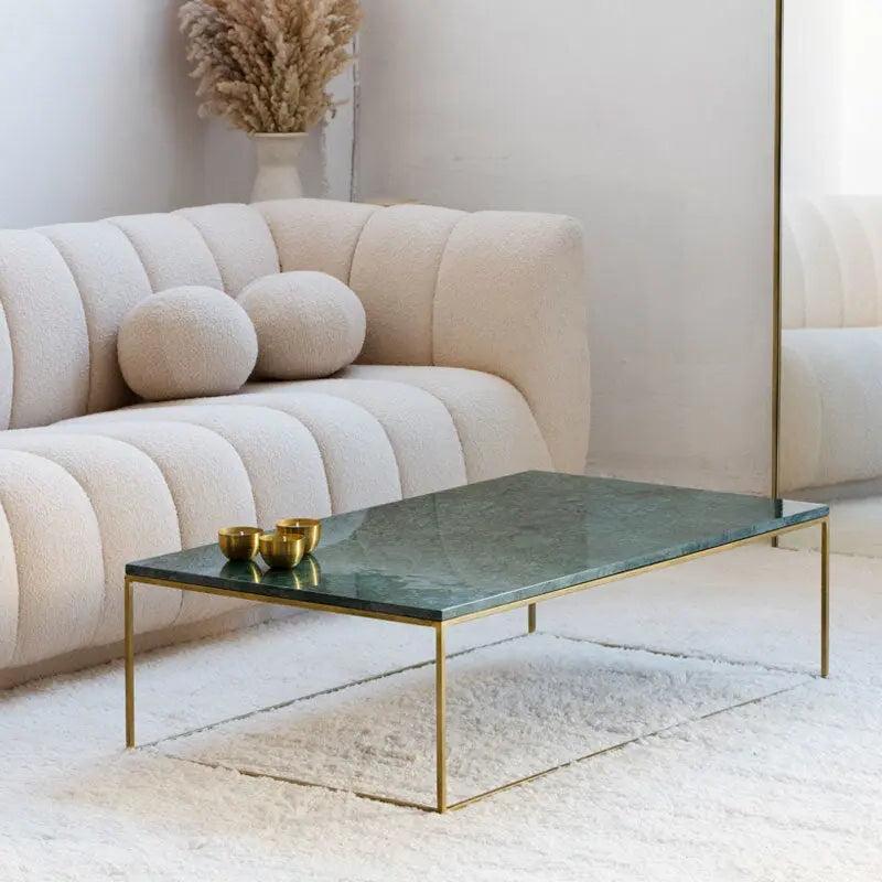 Table Basse Dorée en Marbre Exquis-Atelier Travertin