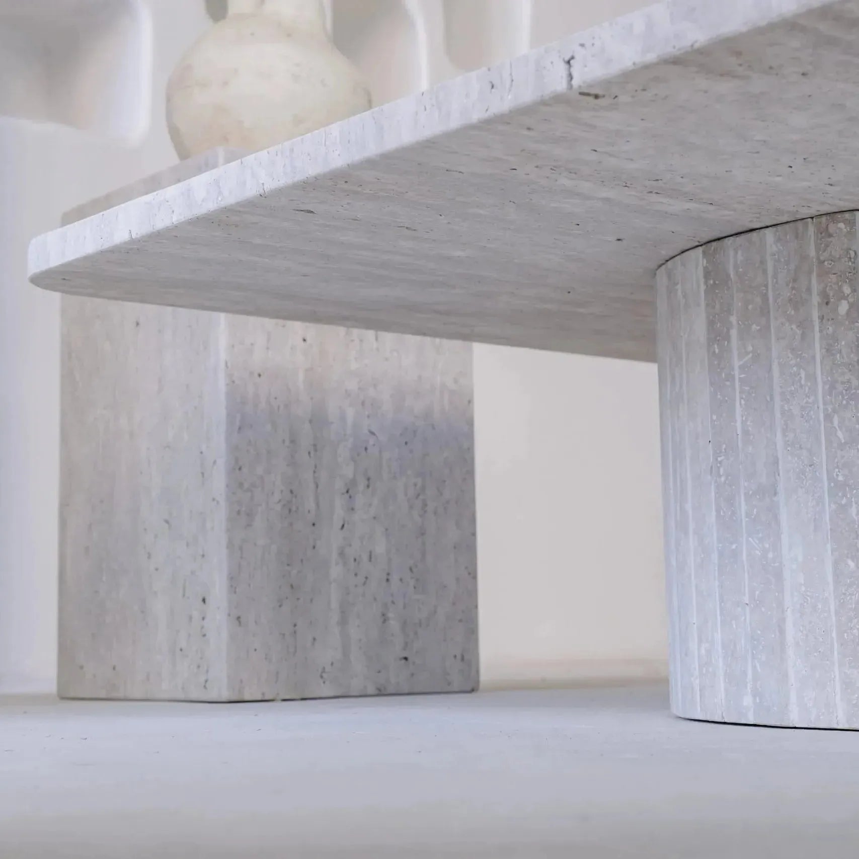 Table Basse Élysée en Travertin-Atelier Travertin