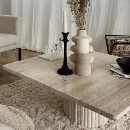 Table Basse Élysée en Travertin-Atelier Travertin
