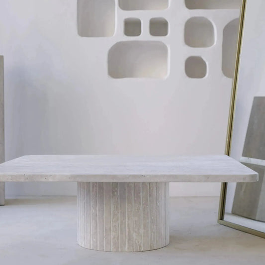 Table Basse Élysée en Travertin-Atelier Travertin